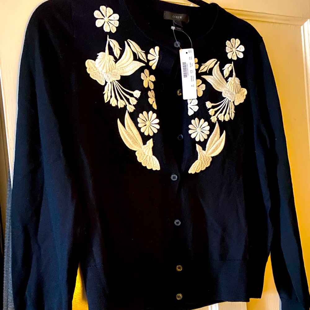 Embroidered sweater cardigan - J. Crew (“Jackie”)